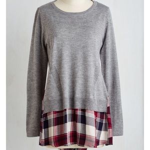 Grey and plaid sweater